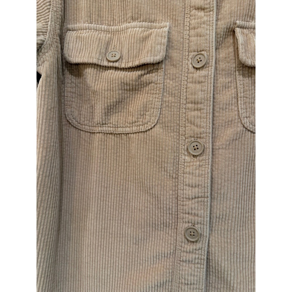 American Eagle Tan Corduroy Button Down Shirt Women's XS Beige‎ Shacket Cotton - Picture 3 of 6